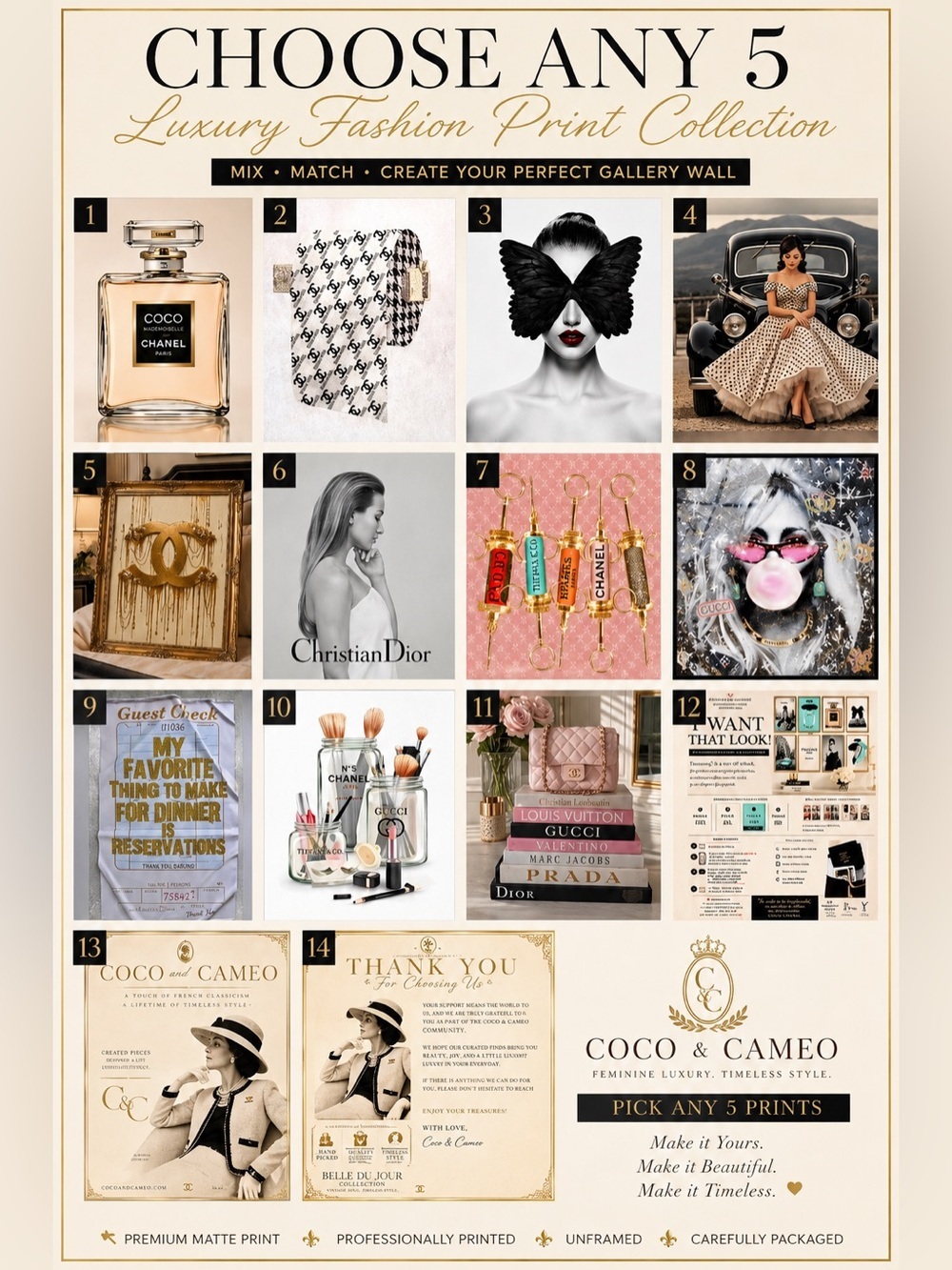 Pick 5 Coco-Inspired Luxury Fashion Prints | Glam Gallery Wall Decor